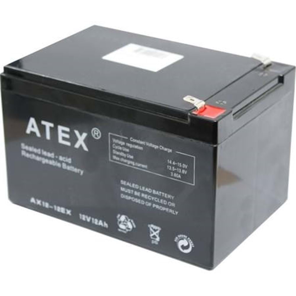 Atex 12 Volt 12 Amper 151x98x95mm Kuru Akü