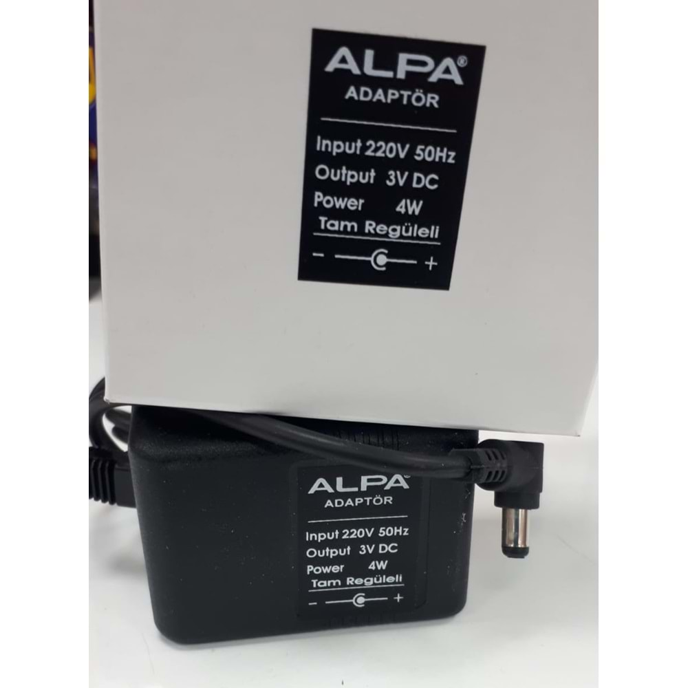 Alpa ADR04-DC3V 4 Watt 3 Volt Tam Regüleli DC Adaptör