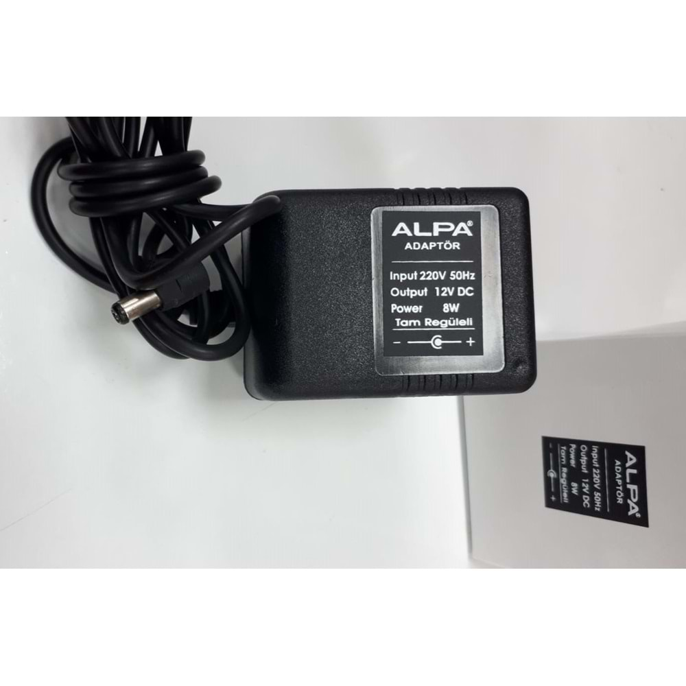 Alpa ADR08-DC12V 8 Watt 12 Volt Tam Regüleli DC Adaptör