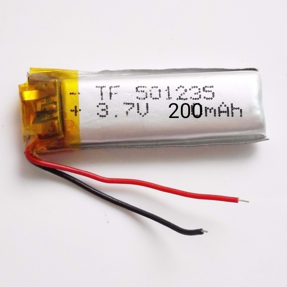 Lipo 501235 3.7 Volt 200 mAh Lityum Polimer Pil