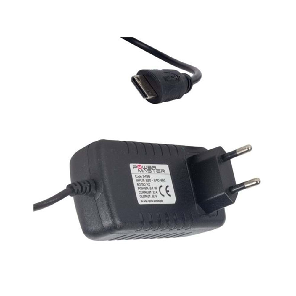 Powermaster PM-3498 12V 2A Mini Hdmi Uç Pos Makinesi Adaptörü