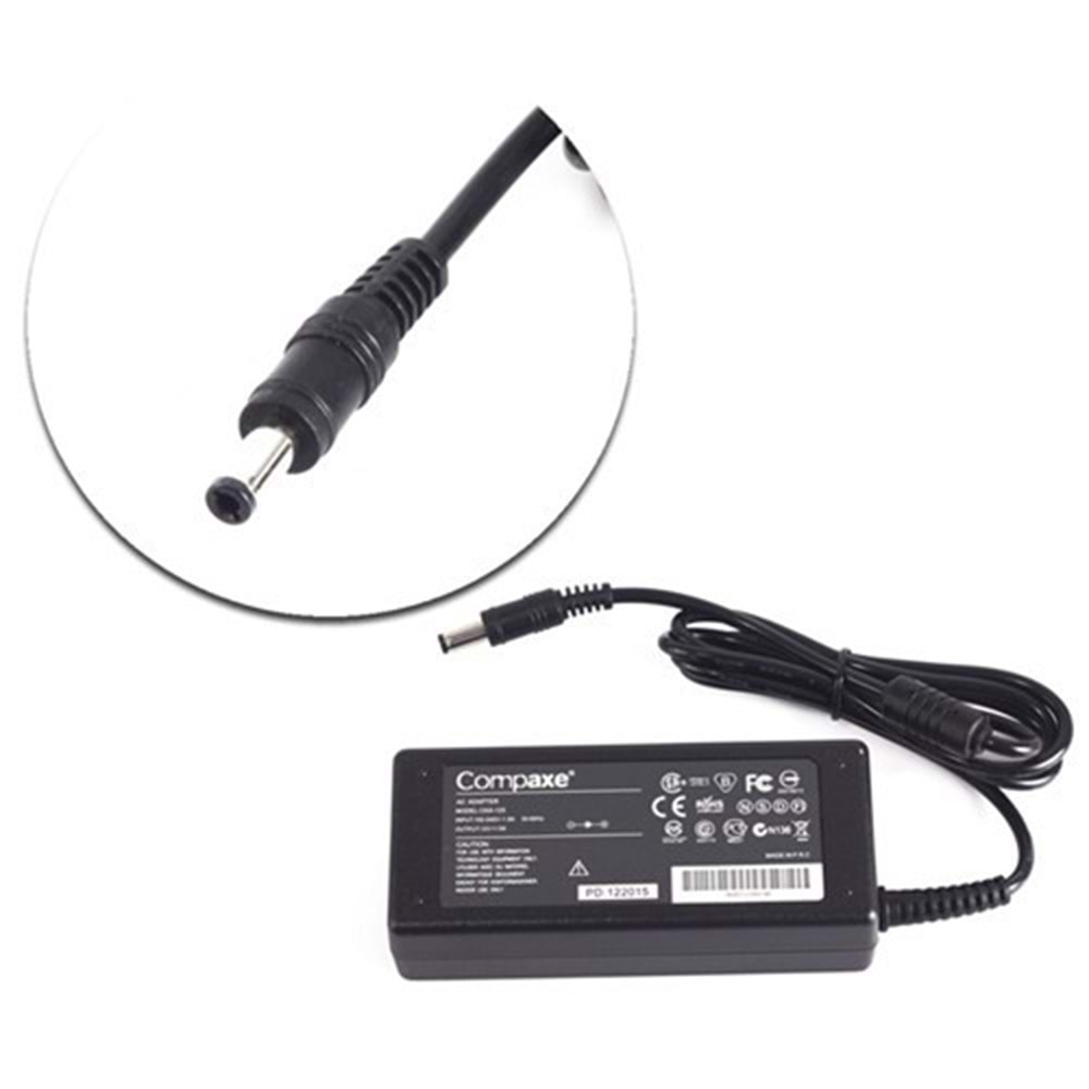 Compaxe CKA-125 12 Volt 5 Amper 5.5mm x 2.5mm Plastik Kasa Adaptör