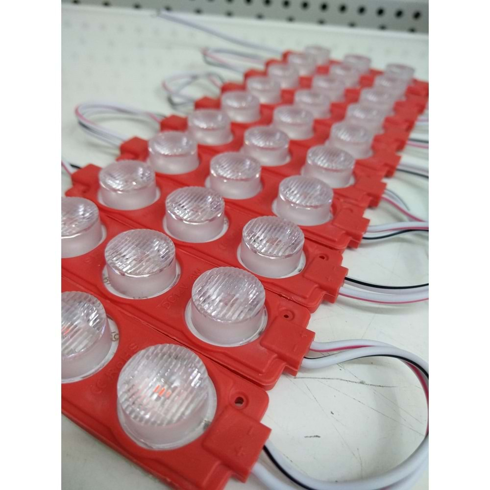 12 Volt 3 Lü 3 Watt Kırmızı Modül Led