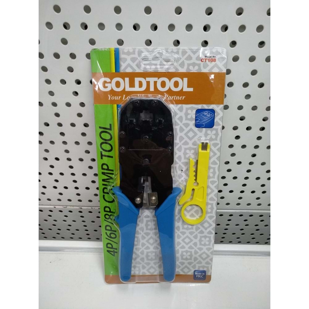 Goldtool CT108 RJ9 RJ12 RJ45 (4P/4C 6P/6C 8P/8C) Sıkma Pensesi