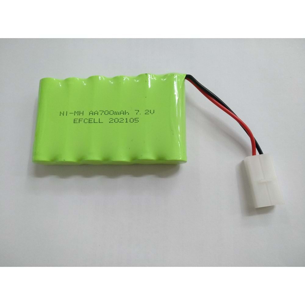 Efcell 72700B 6'Lı 7.2 Volt 700 mAh 2 Pin Beyaz Tamiya Soketli Oyuncak Pili
