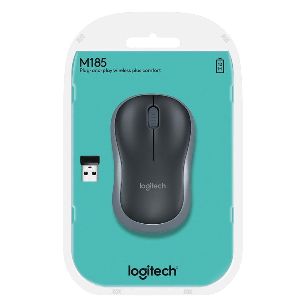 Logitech M185 Usb Alıcılı Kompakt Gri Kablosuz Mouse - 910-002235