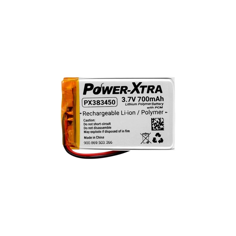 Power-Xtra PX383450 3.7V 700 mAh Li-Polimer Pil (Devreli/1.5A)