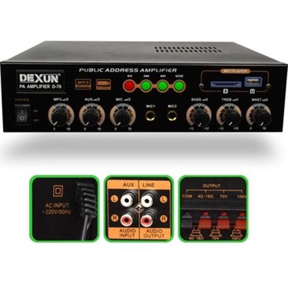 Dexun D-70 50 Watt 100 Volt Hat Trafolu Mikser Anfi