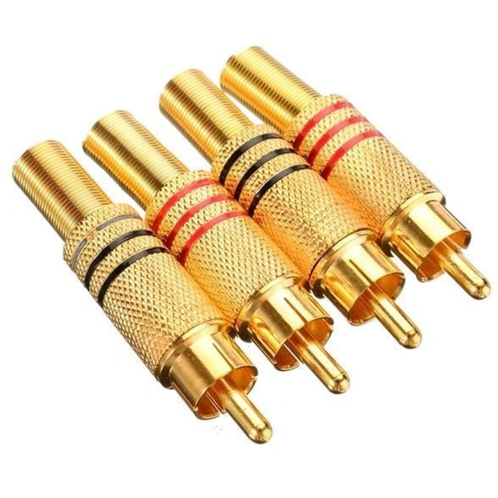 Fully E338A Tos Rca Siyah Çizgili Dişi Gold Fiş