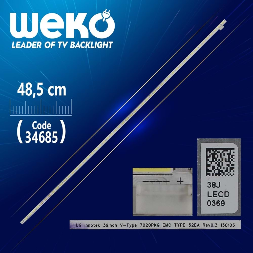 Weko 34685 LG INNOTEK 39INCH V-TYPE 7020PKG EMC TYPE REV0.3 130103=Adet Olarak Satılır--39PF5065|39FA5000