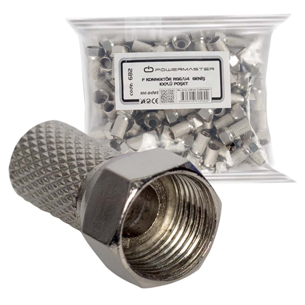 Powermaster 682 RG6-U4 18MM Geniş UJ-2004 - 100 Lü Paket Halinde