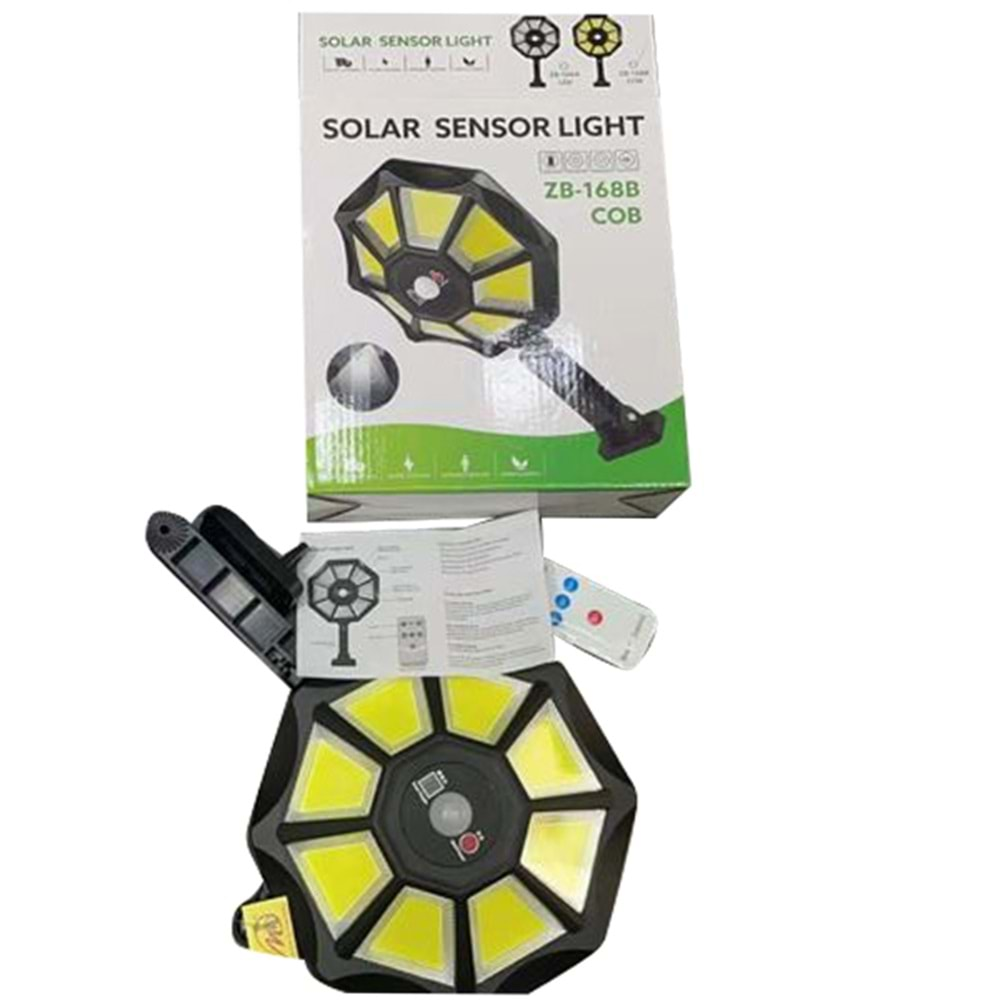 Powermaster 11313 ZB-168B Kumandalı 3 Kademeli 168B Ledli Sensörlü Günışığı Solar Aydınlatma