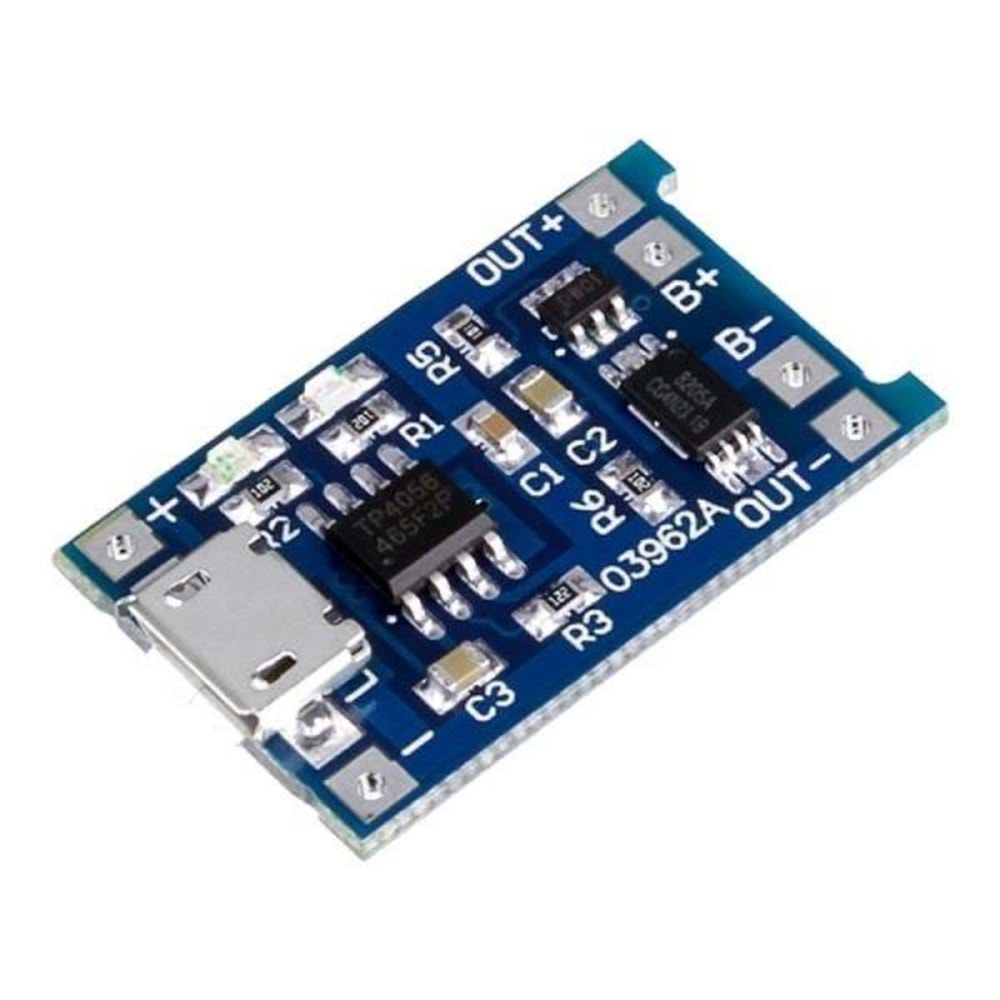 Arduino ARD-MDL 1104-AK TP4056 5V 1A LI-Pil Şarj Modülü (Micro Usb) + Akım Korumalı RC-10052