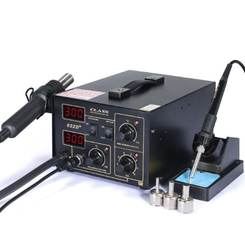 Class 852D+ Digital Ekran+550 Watt Üfleme+60 Watt Havya+Sıcak Havya ve Üfleme İstasyonu