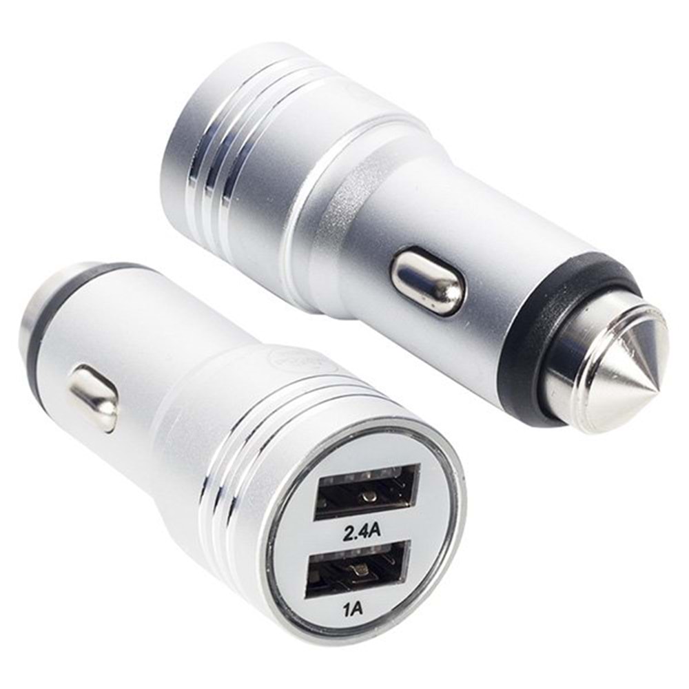 Powerway X-633 Çift Usb'li 3.1 Amper Metal Çakmaklık Araç Şarj Cihazı - 19372