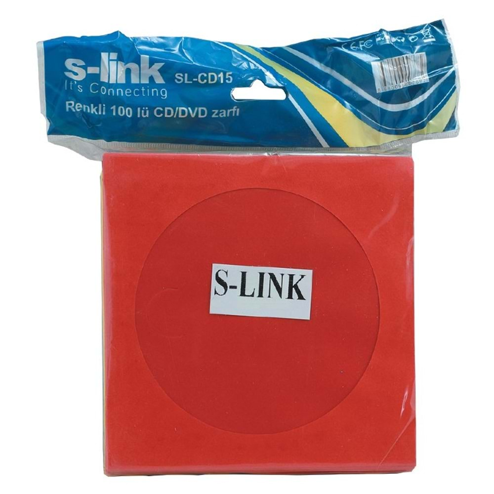 S-Link SL-CD15 Pencereli Cd Zarfı Renkli - 100 Lü Paket Halinde