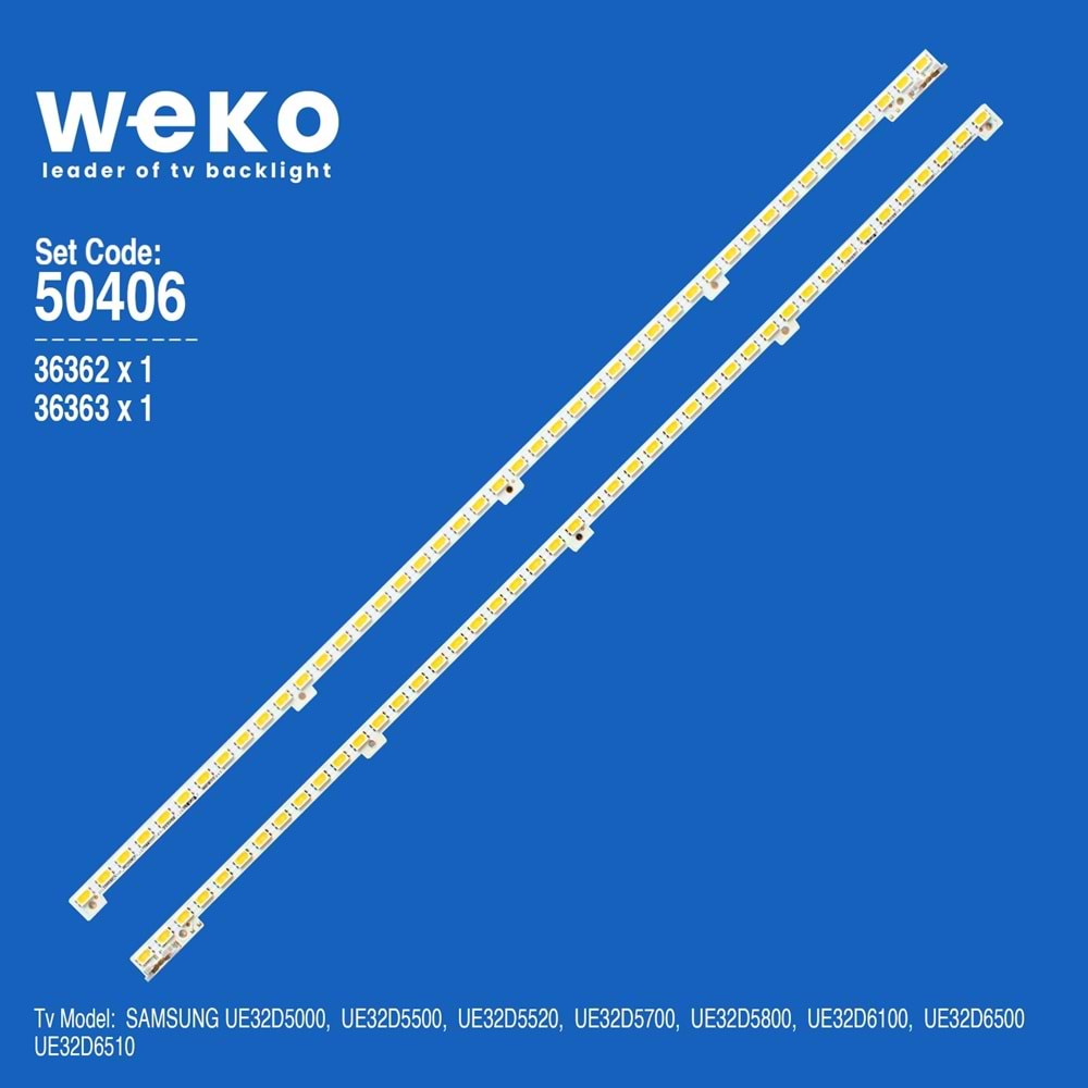 Weko Wkset-5406 36362x1/36363x1 Arçelik-Beko Tv Led (2011SVS32456KH11CHPV) (2011SVS32FHD5K6K) (JVG4320SMBR) (UE32D5000) (UE32D5500) (UE32D5520) (UE32D570UE32D58000) (UE32D6100) (UE32D6500) (E32D6510) (Takım)=Mate ELED38=Winkel SET-2124