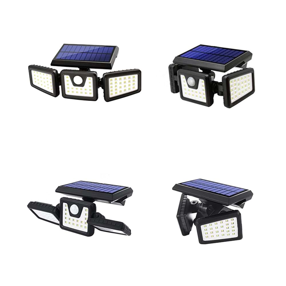 Powermaster MX-W771A Sensörlü 3 Modlu 74 Ledli Solar Aydınlatmalı Duvar Lambası - 7271