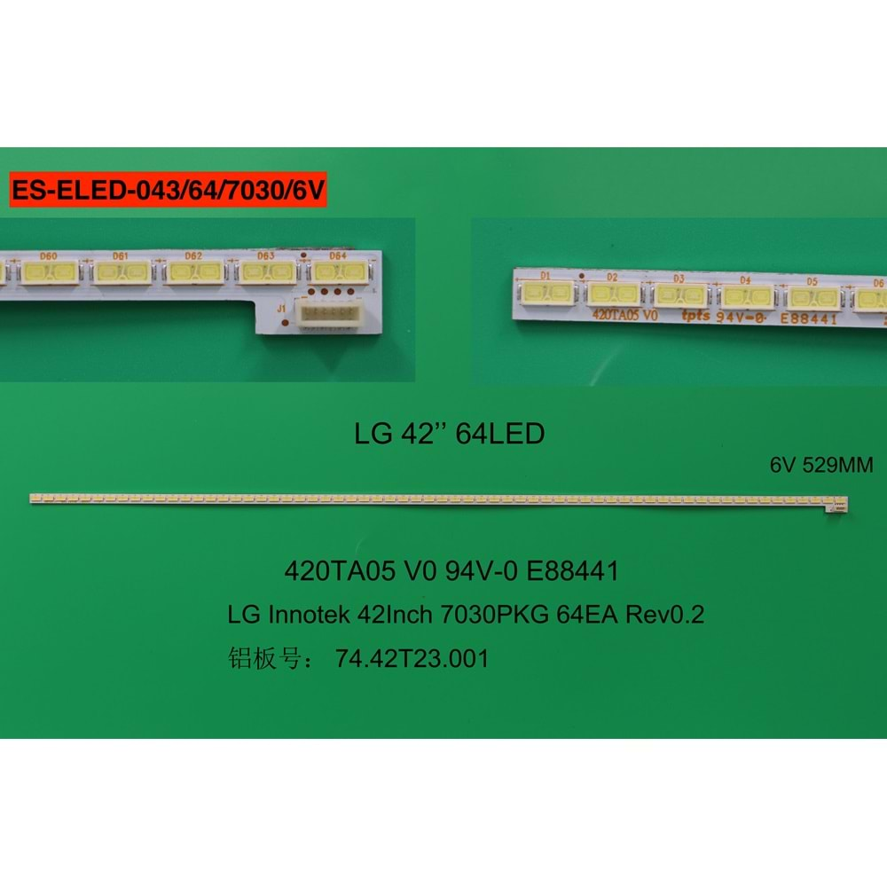 Winkel MLD-837 LG Innotek 42INCH 7030PKG 64EA REV0.2_78312_20111125 53 Cm 64 Ledli 6 Pinli Tv Led Bar=ELED-043=36227=LCD592K=Adet Olarak Satılır-42PFL3507-42PF7050|42PF5045|42LD420|42PF5600|