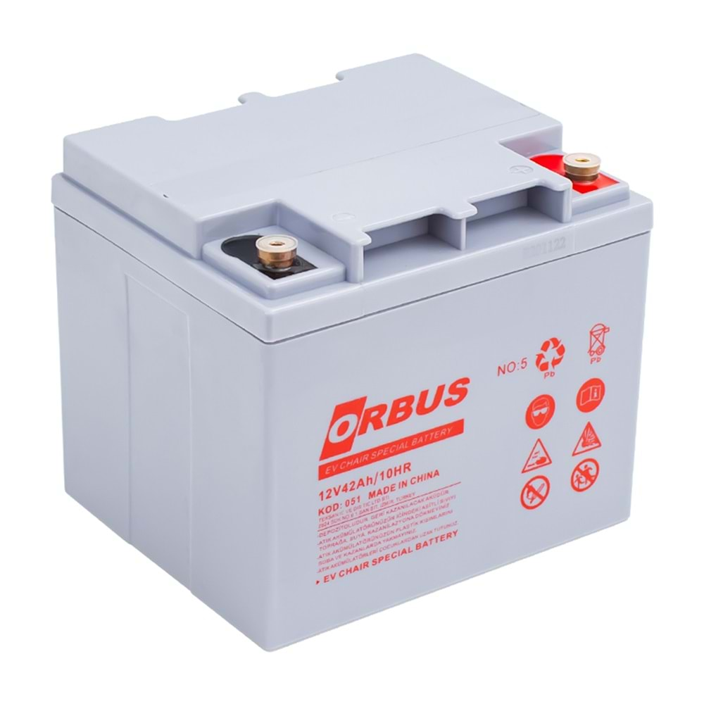 Orbus 12 Volt 42 Amper 197x165x175mm (Engelli Araç Aküsü)