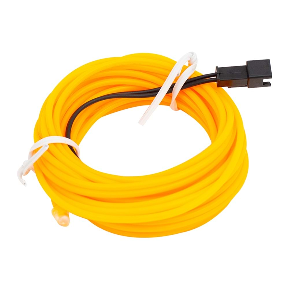 Powermaster PM-6081 Sarı Neon 5 Metre İp Aydınlatma 5 Volt Usb Adaptör