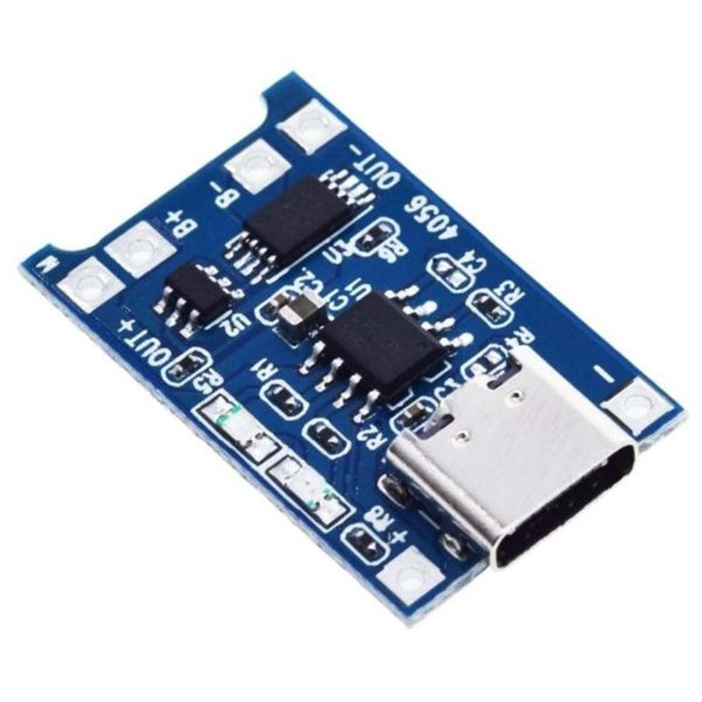 Arduino RC-10051 TP4056 Korumalı Type-C USB Girişli Şarj Modülü