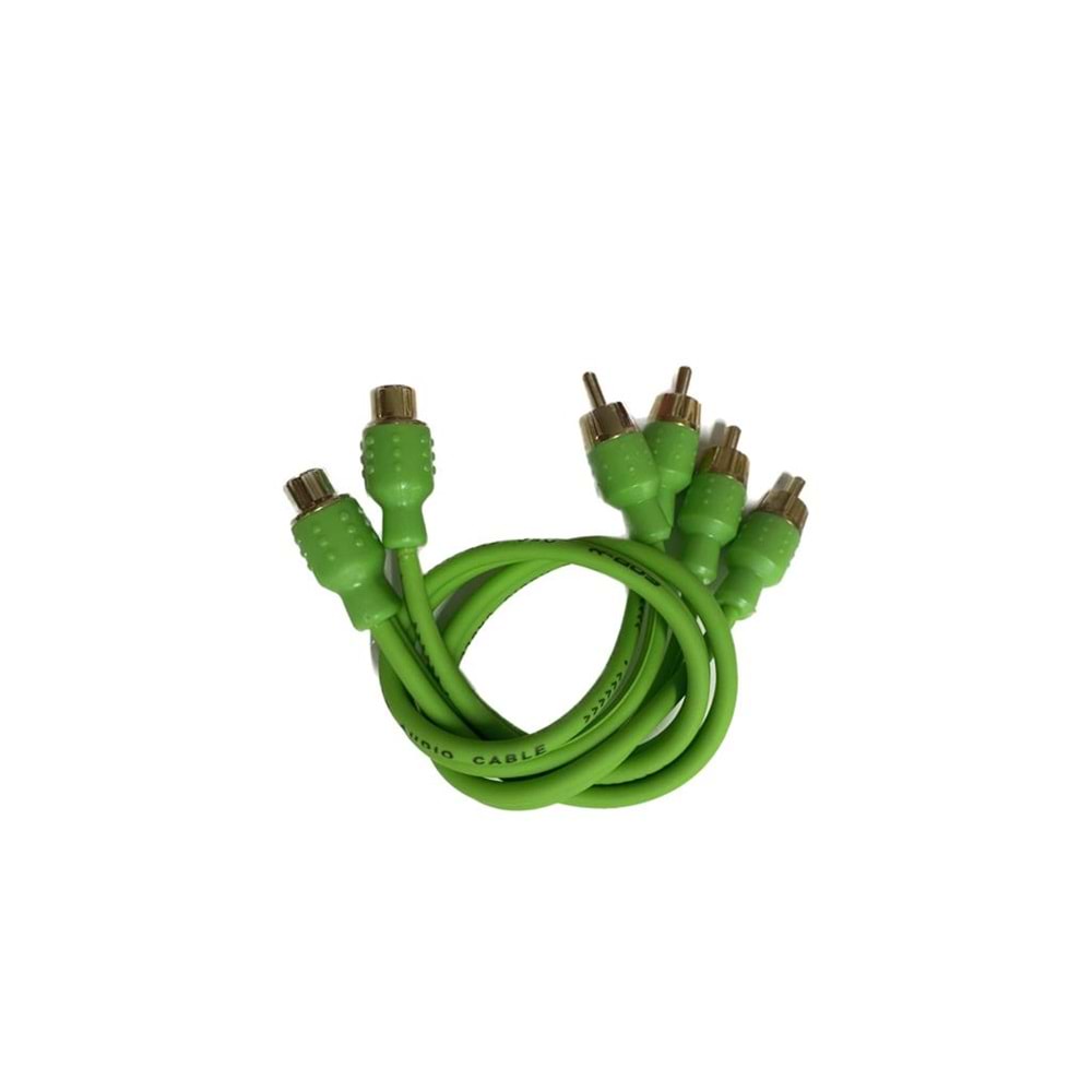 For-X XY-20RCA Yeşil 2M1F 1 Dişi 2 Erkek Y Kablo - 2 Li Paket Halinde