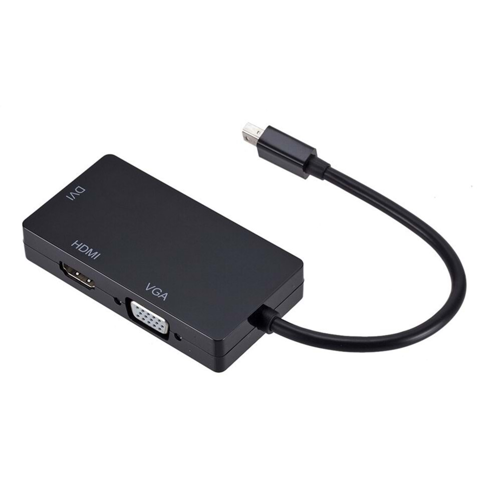 Powermaster PM-16102 Display Port to HDMI-VGA-DVI 3in1 Çevirici