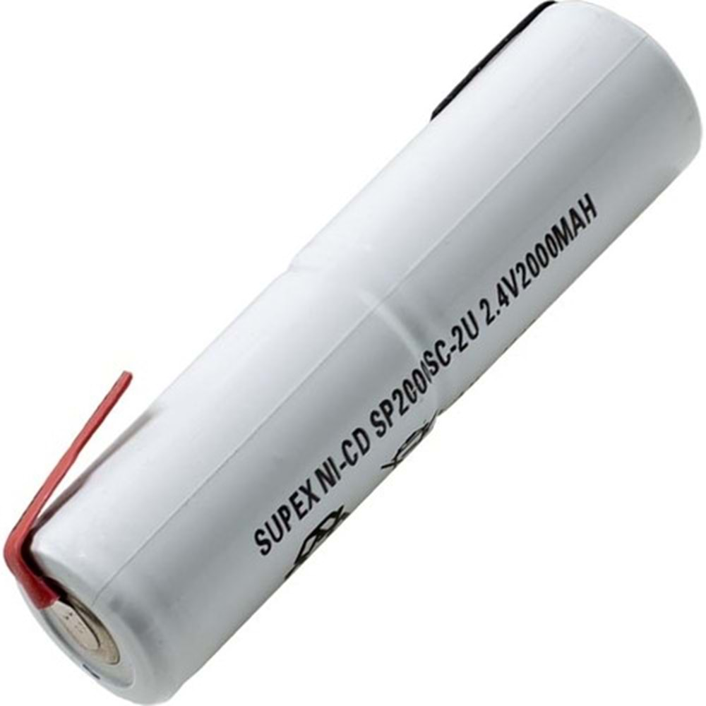 Supex SP2000SC-2U 2.4V 2000 mAh 2Li Üst Üste Süpürge Pili