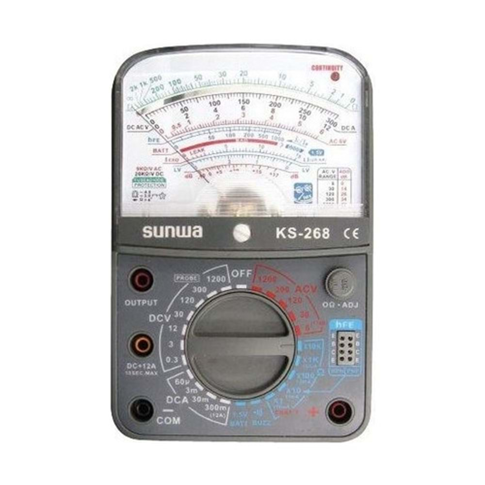 Sunwa KS-268 Analog İbreli Multimetre Ölçü Aleti