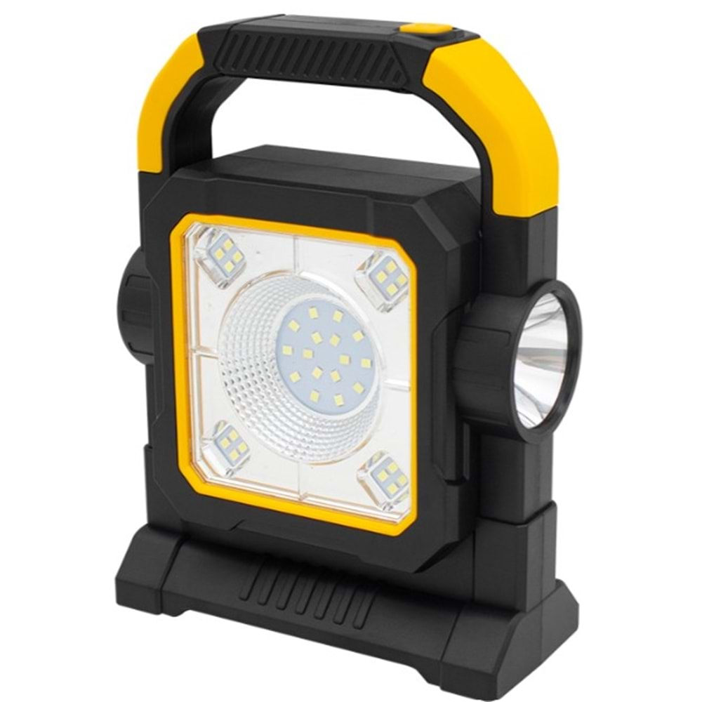 Powermaster HC-7078-C Üç Çalışma Modlu Şarjlı Cob Ledli Taşınabilir Solar Panelli Lamba- 4450