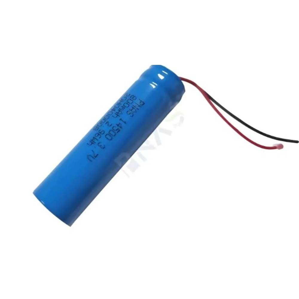 14500 3.7 Volt 800 mAh 2 Pin Konnektörlü Lityum Pil