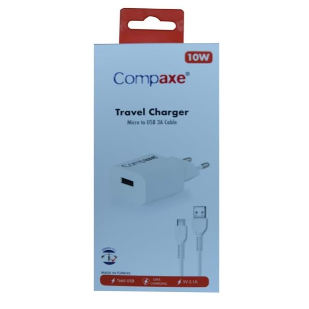Compaxe CTA-521UMB24 5 Volt 2.1 Amper Micro to USB Kablolu Set 10 Watt Gerçek Değer