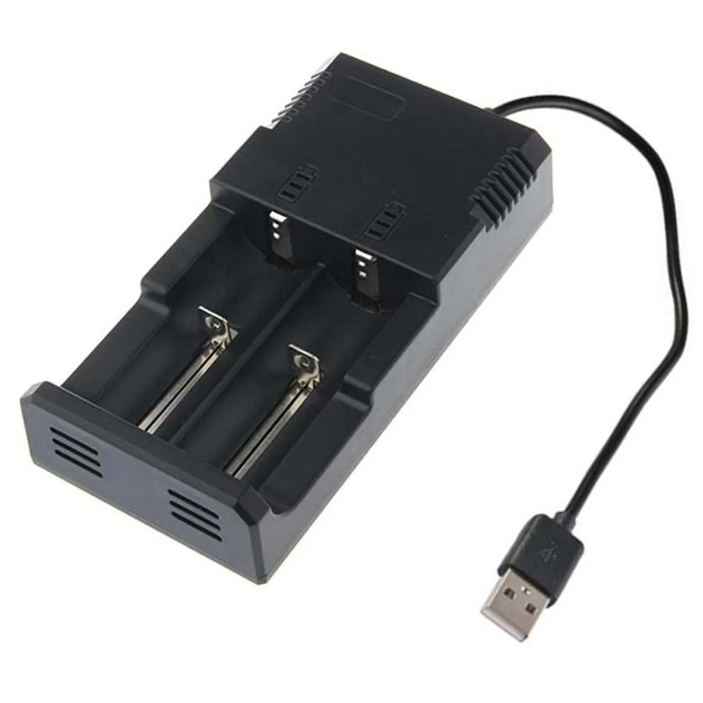 Narita HD-8863B Usb Li 18650-26650-16340-14500-AA-AAA 4.2V USB 600MA 2 Li Pil Şarj Cihazı