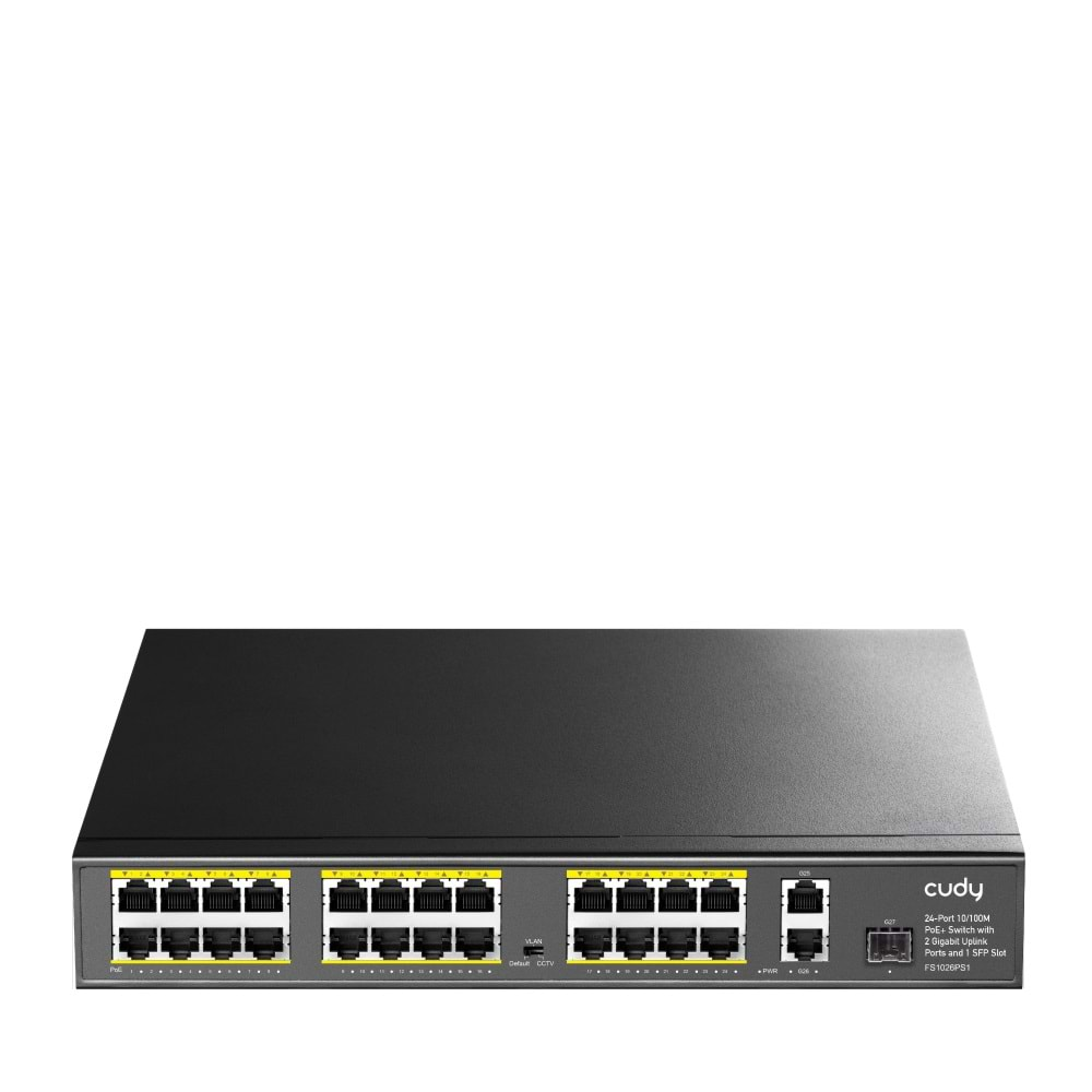 Cudy FS1026PS1 24+2+1 24-Port 10/100M PoE+ Switch with 2 Gigabit Port+ 1SFP 300W