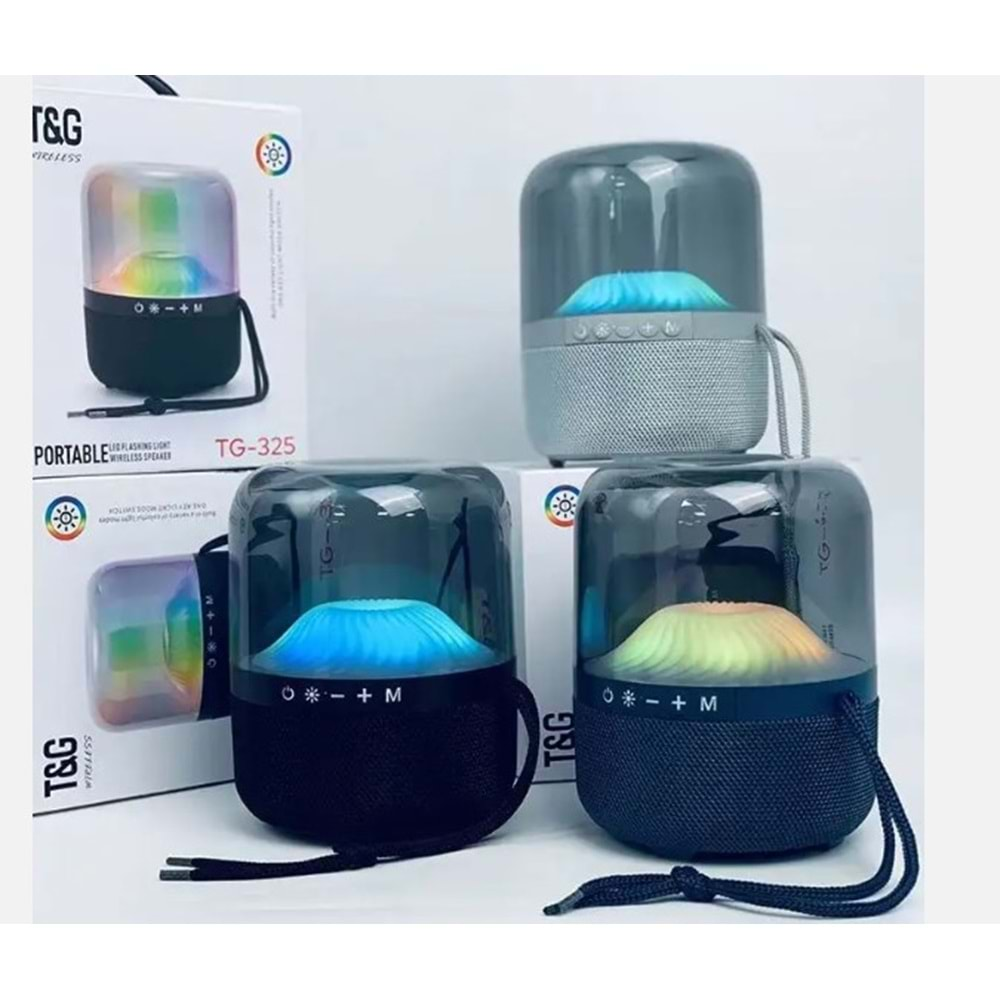 T&G TG-325 20W Mavi TWS Taşınabilir RGB Bluetooth Hoparlör