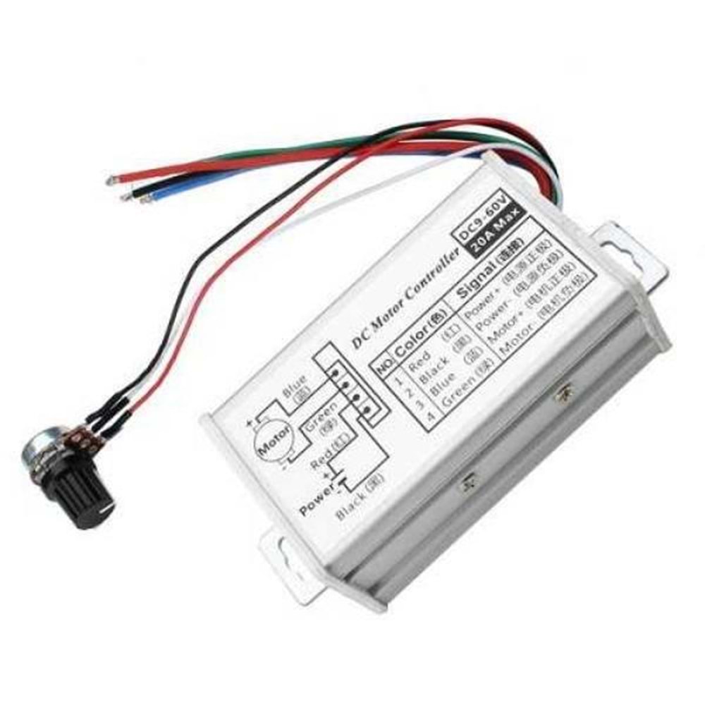 Arduino ARD-MDL 1281 9V 12V 24V 36V 48V 60V 20A PWM DC Motor Hız Kontrol Modülü