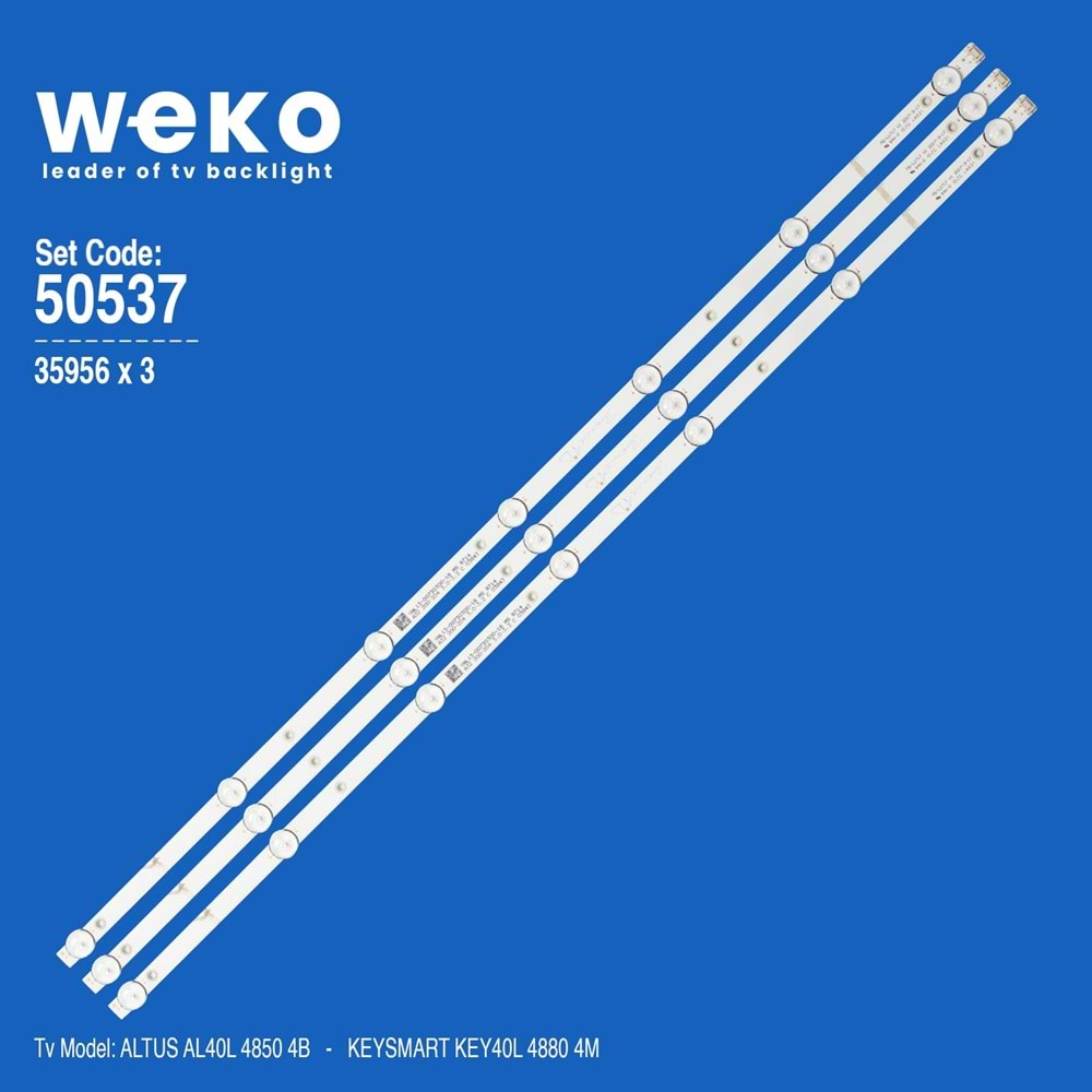 Weko WKSET-5537 35956X3 MS-L1717 V1 3 ADET LED BAR 5.62 (AL40L 4850 4B) (KEY40L 4880 4M)