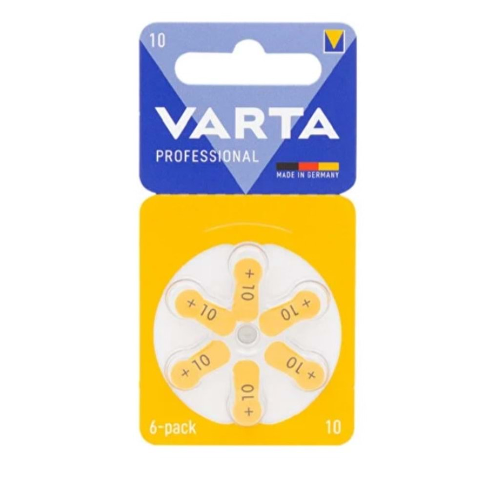 Varta 10 Numara İşitme Cihazı Pili 6 Lı Paket Halinde