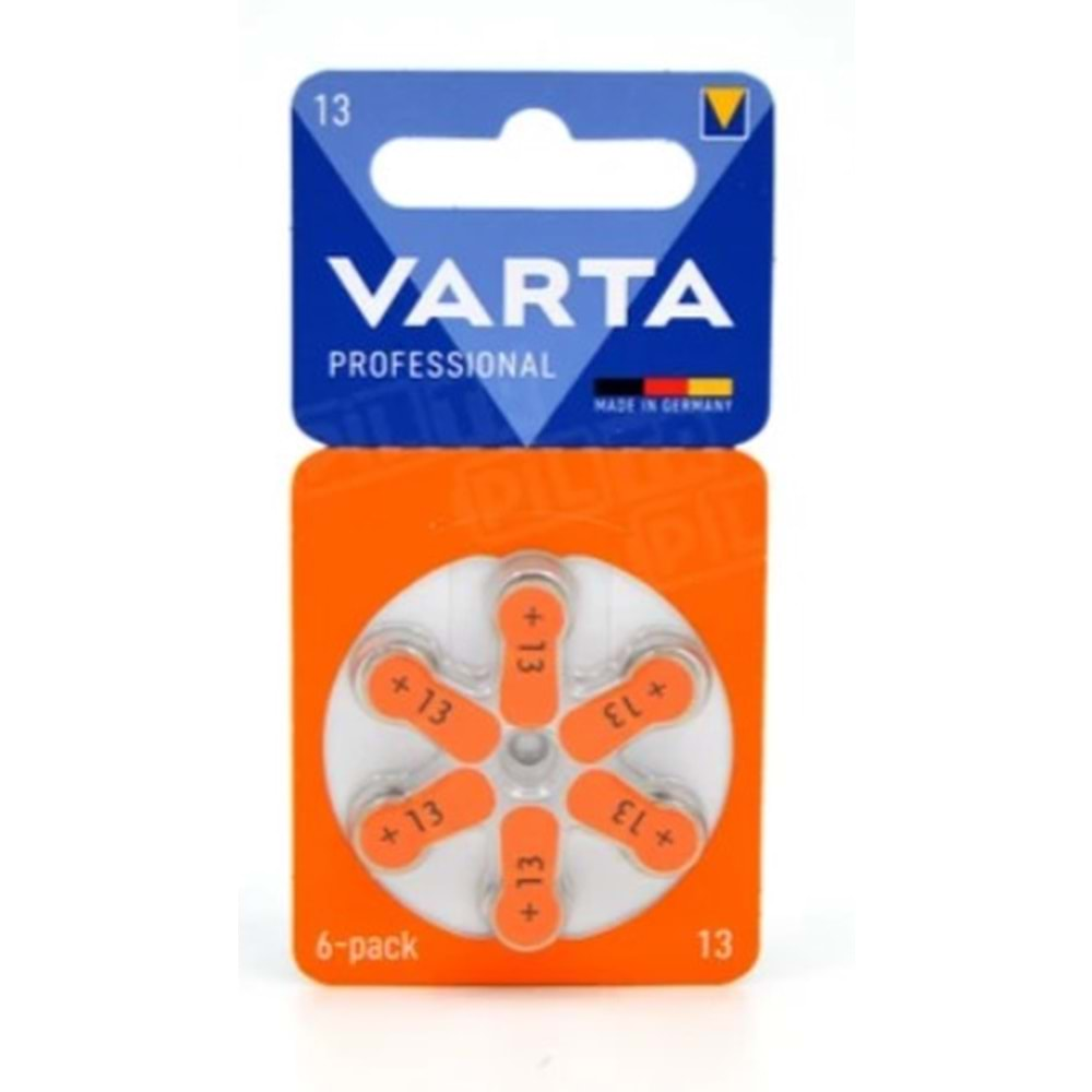 Varta 13 Numara İşitme Cihazı Pili 6 Lı Paket Halinde