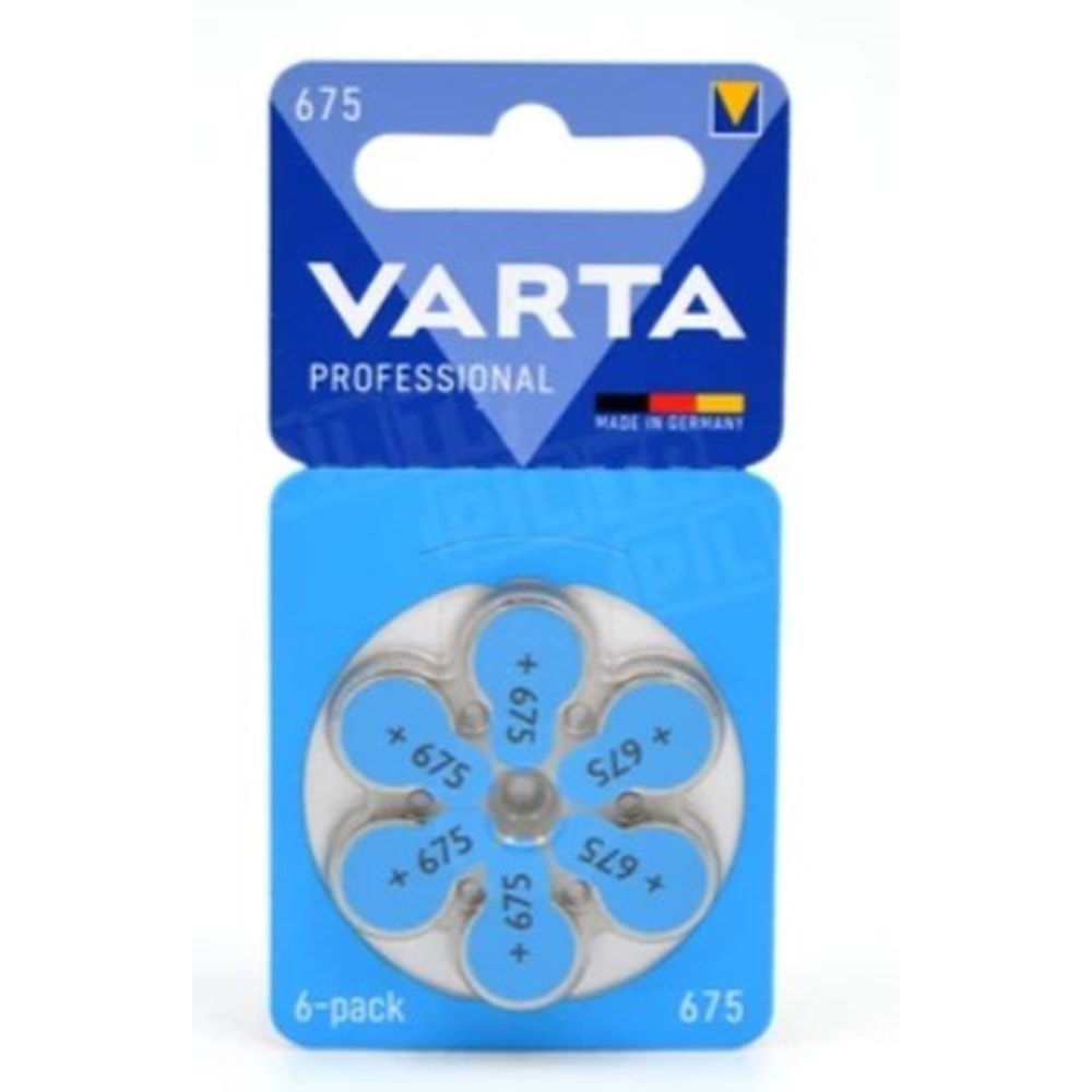 Varta 675 Numara İşitme Cihazı Pili 6 Lı Paket Halinde