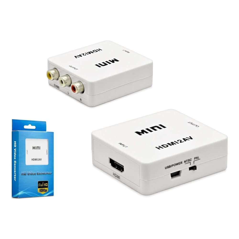 Hadron HDX1281 Hdmı to Av Çevirici Adaptör M/M Beyaz