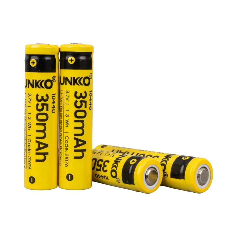 Sunkko 21076 3.7 Volt 350 Mah 10440 Şarj Edilebilir Pil - 4 Lü Paket Halinde