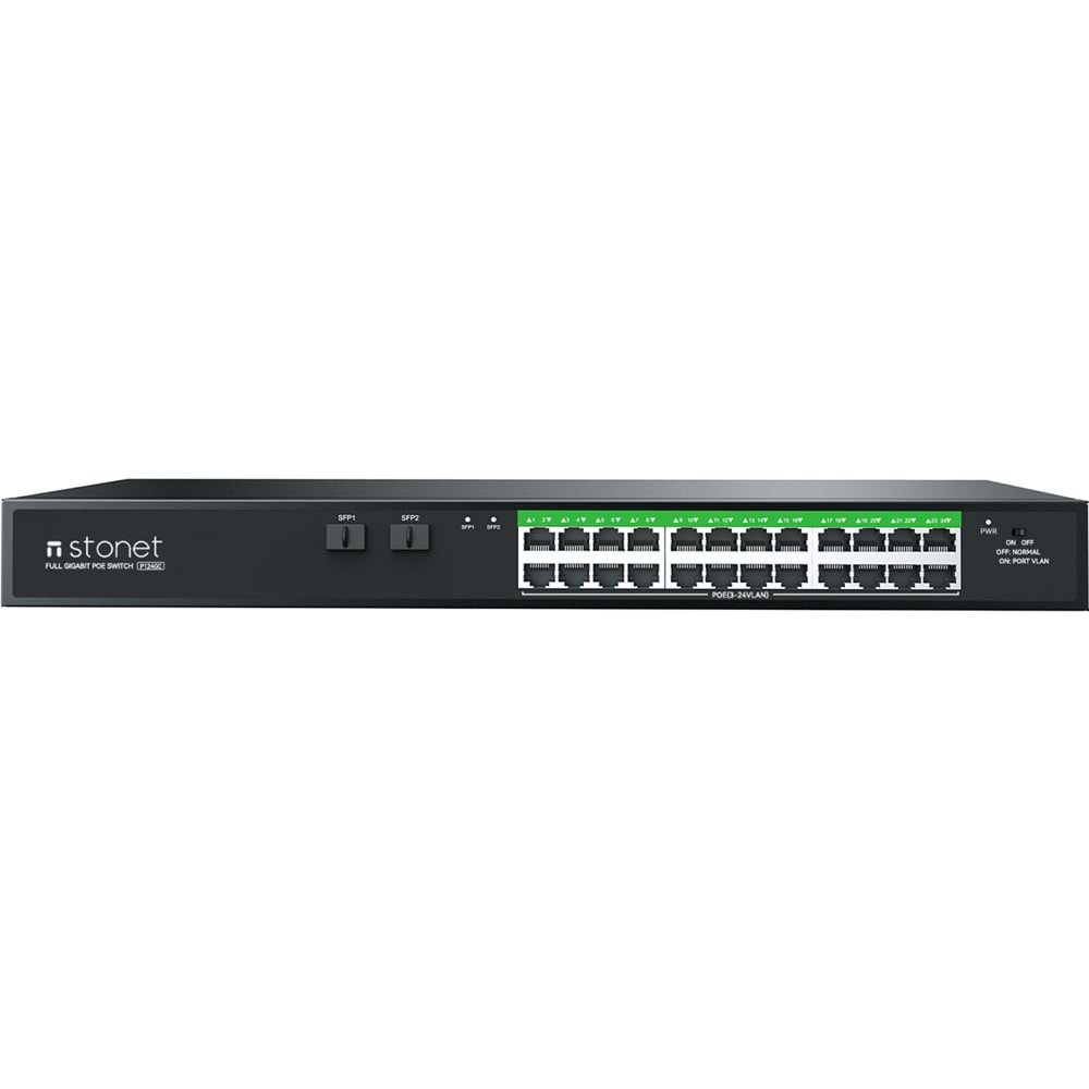 Stonet P124GC 24 Port PoE 10/100 2 Port Uplink 10/100/1000 2xSFP 320W PoE Switch