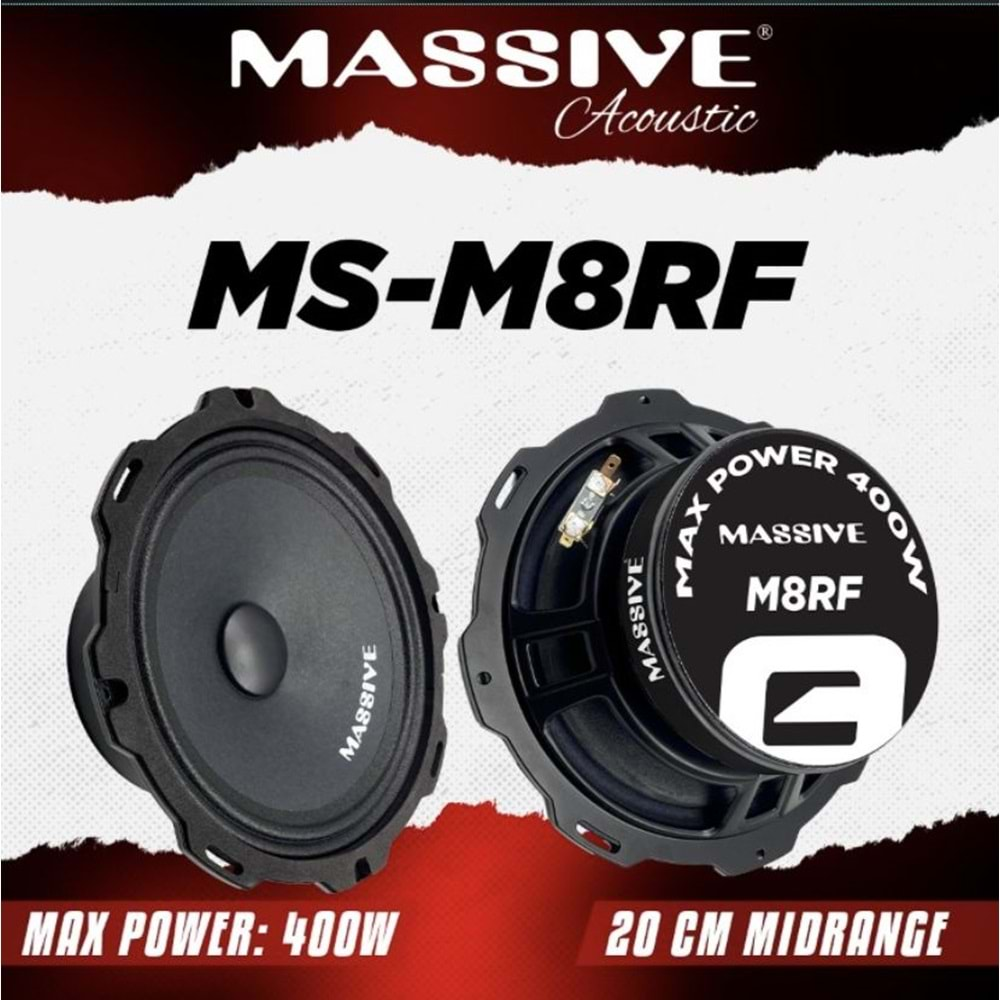 Massive MS-M8RF 20cm Midrange 400 Watt Max Power + 200 Watt RMS Power 2 Li Paket Halinde