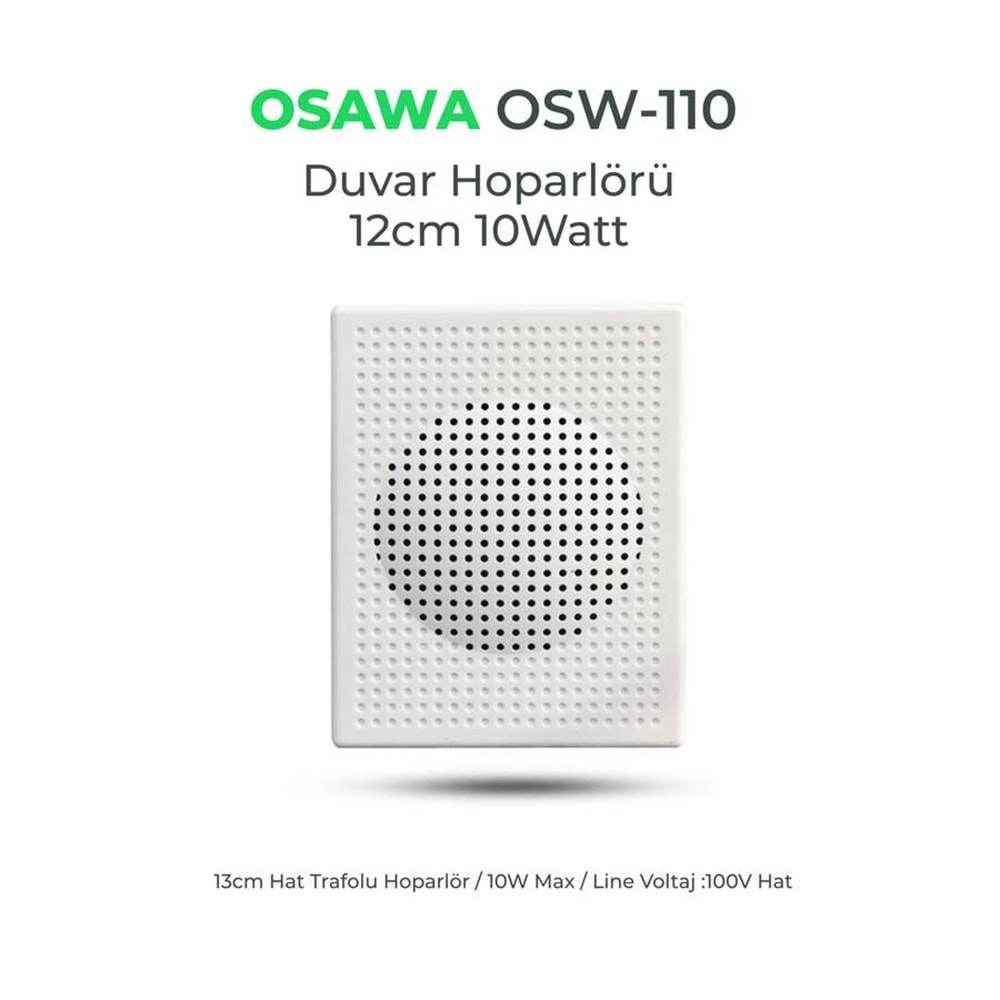 Osawa OSW-110 13 cm Hat Trafolu Beyaz 100V Duvar Hoparlörü - Adet