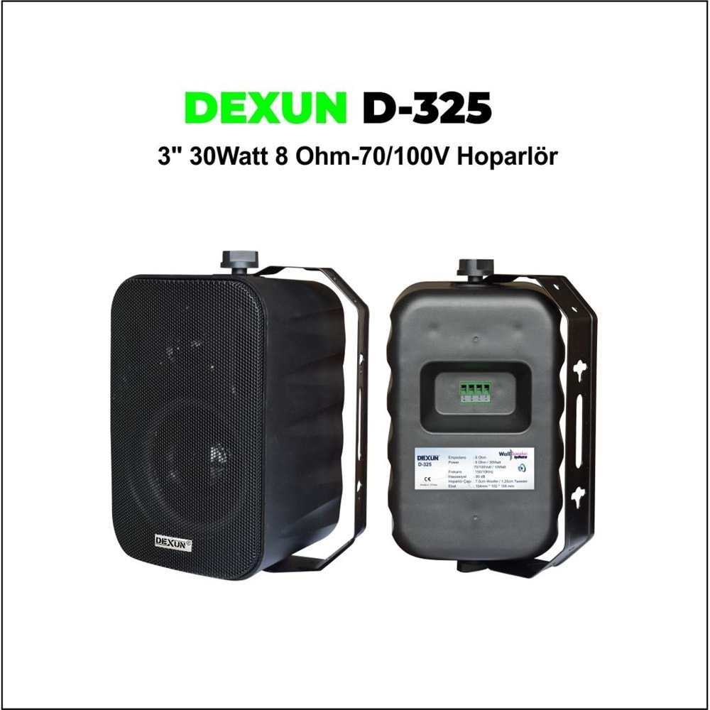 Dexun D-325T 30 Watt 8 Ohm Trafolu Siyah Sütun Hoparlör - Adet