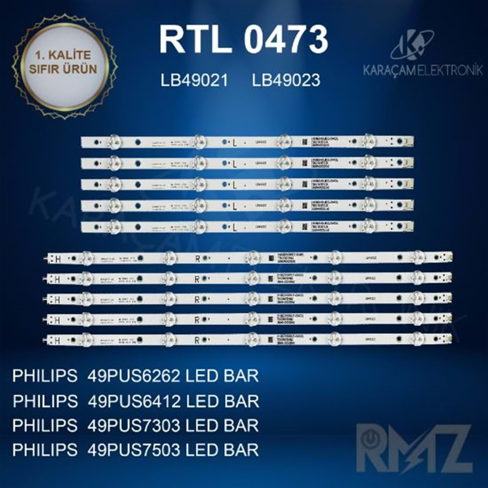 RTL-0473 (SET-2171) Philips 49 /philips lb49021 lb49023 49pus6412 49pus6162 49pus6262 SIFIR LED BAR PANEL LEDLER\u0130 , LB49021 V1_00, LB49021 V0_00, 210BZ04DL, 210BZ05DR, 2C775000009Y, Philips 49 /philips lb49021 lb49023 49pus6412 49pus6162 49pus62