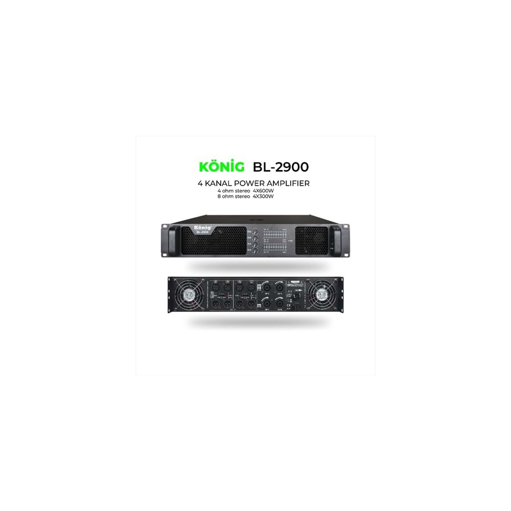 König BL-2900 2400 Watt 4 Kanal Power Anfi