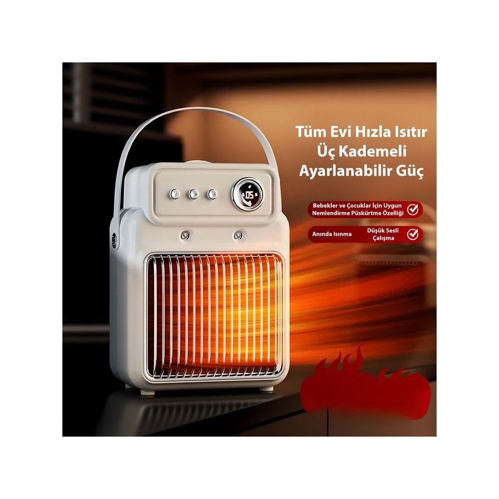 Hilda XH-1202 Ultra Konforlu Nemlendiricili Mini Isıtıcı